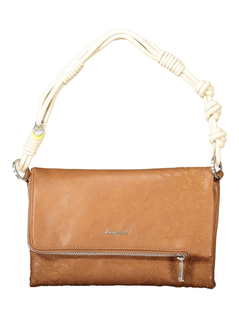Marrone Polyurethane Women Handbag