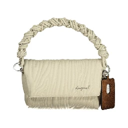 Ecru Polyurethane Women's Handbag