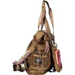Brown Polyester Handbag