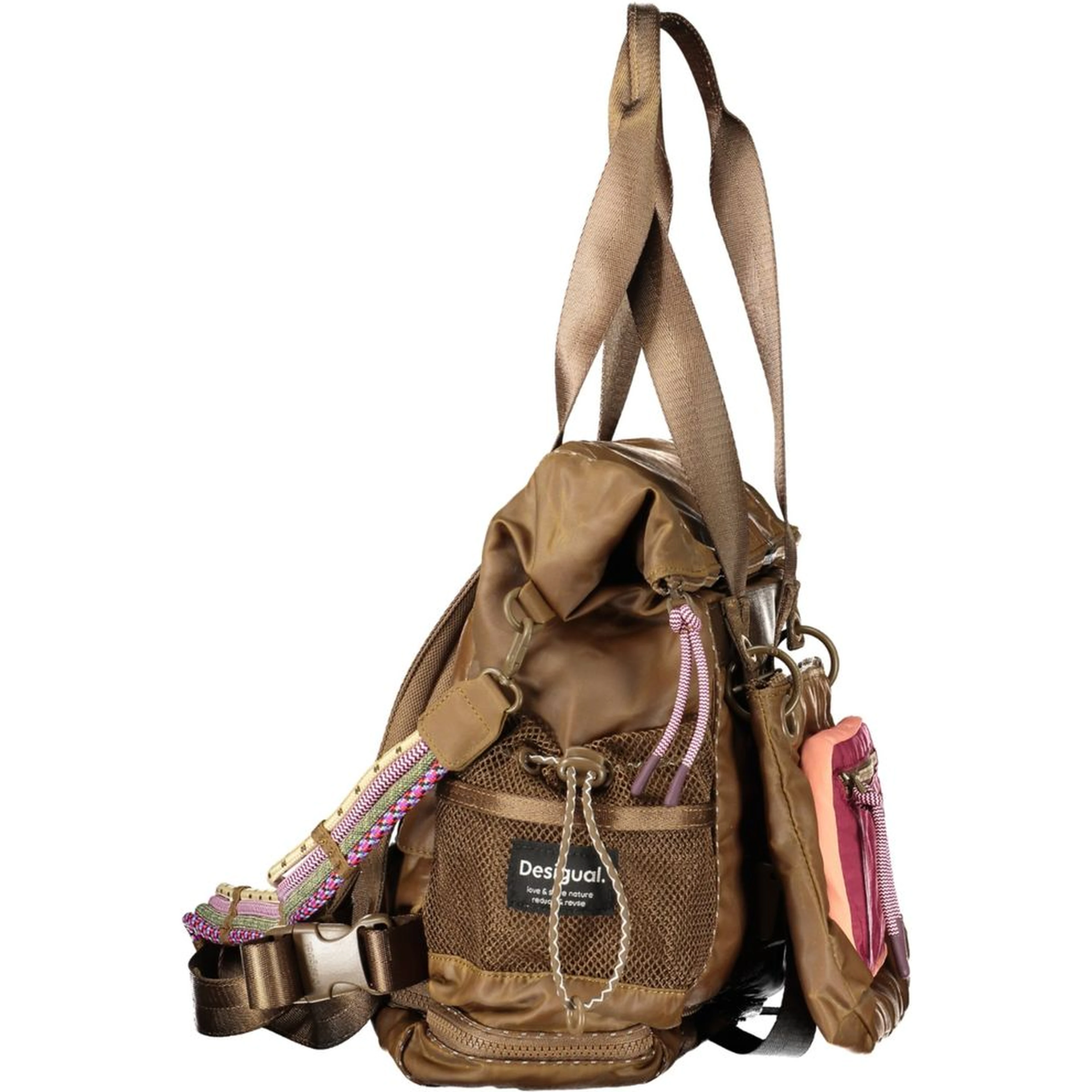 Brown Polyester Handbag