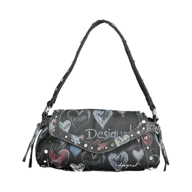 Black Polyester Women Bag