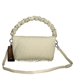 Ecru Polyurethane Women's Handbag
