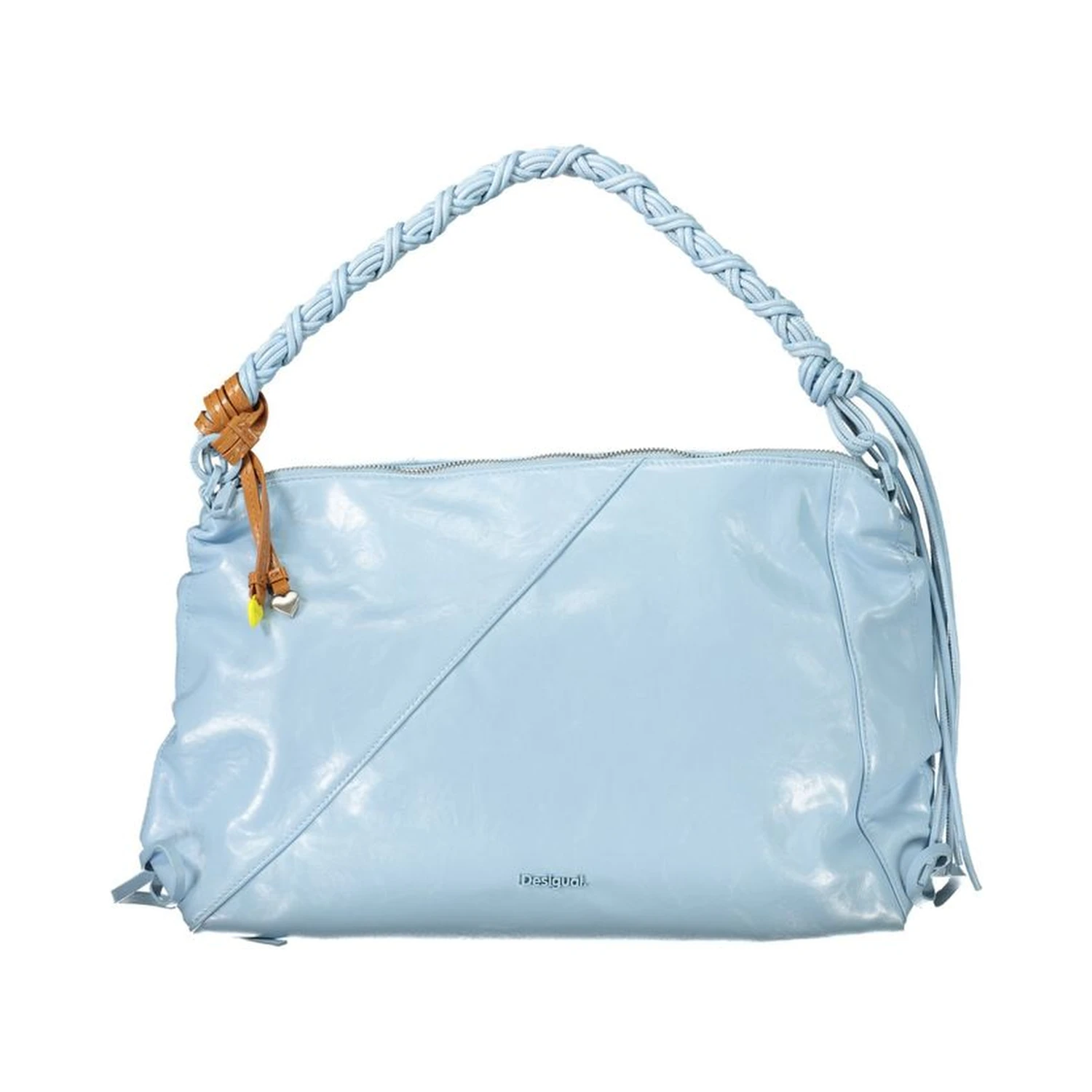 Azzurro Polyurethane Woman Handbag