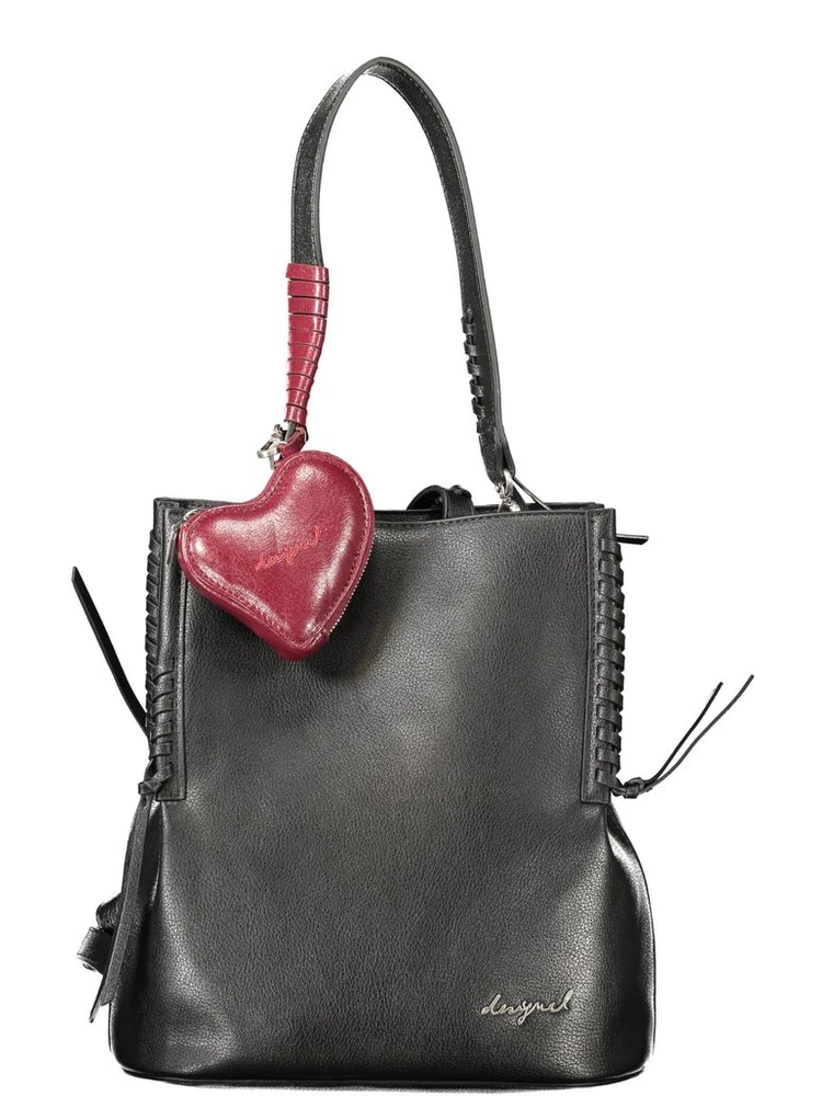 Black Polyurethane Women Backpack