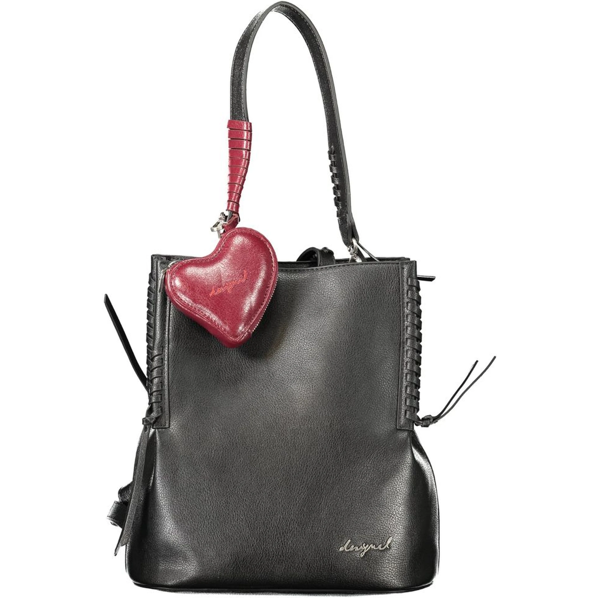 Black Polyurethane Women Backpack