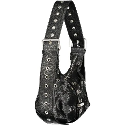 Black Polyurethane Women's Mini Bag