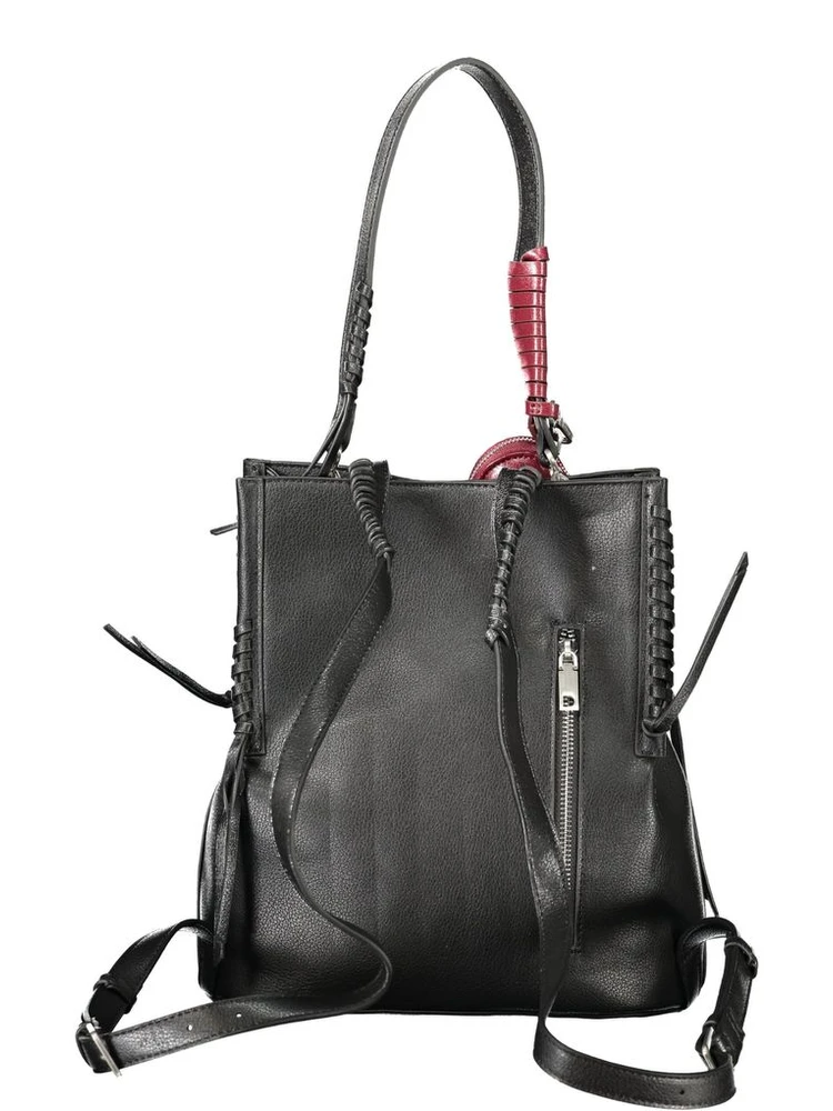 Black Polyurethane Women Backpack alternative