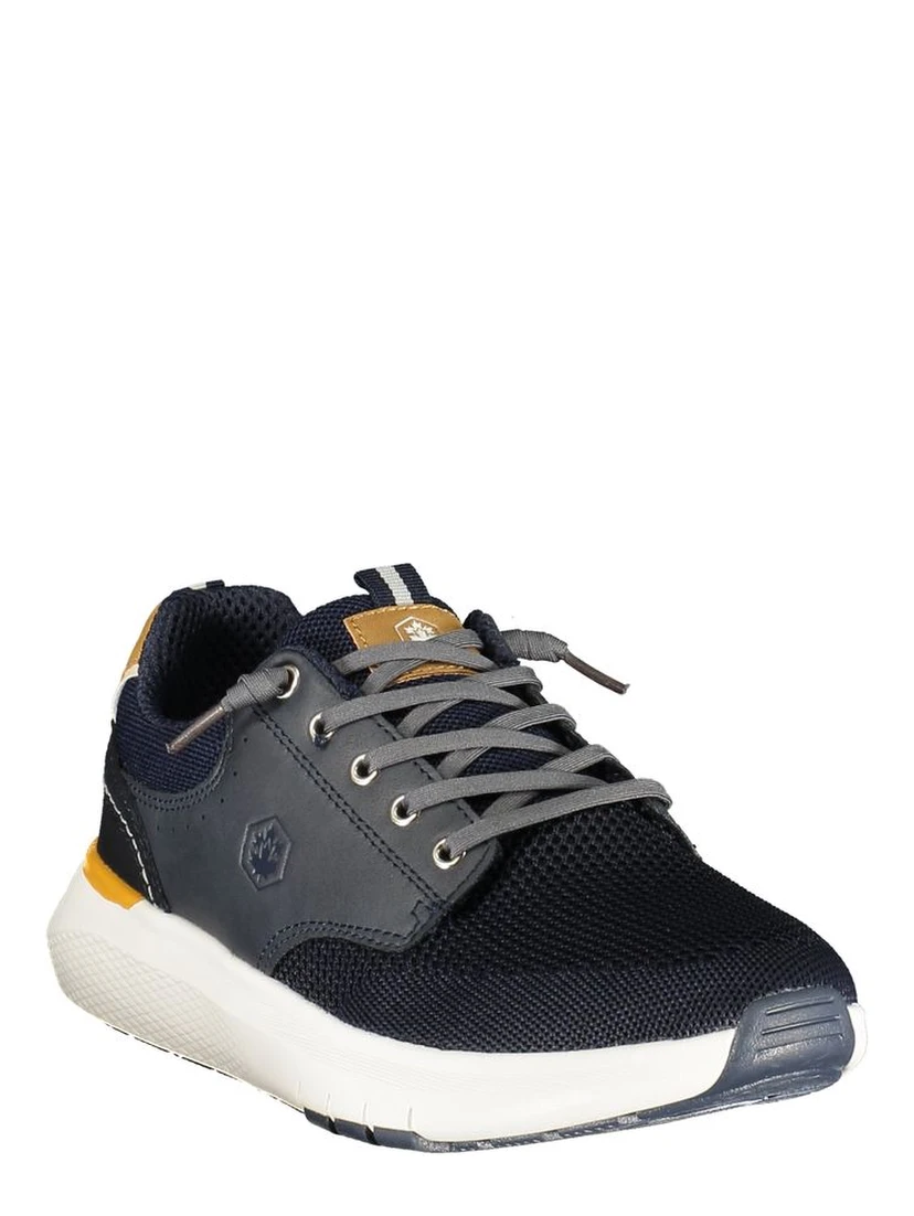 Blue Polyurethane Men Sneaker