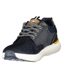 Blue Polyurethane Men Sneaker