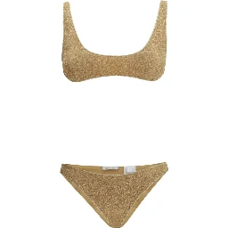Gold Polyamide One-Piece Swimsuit