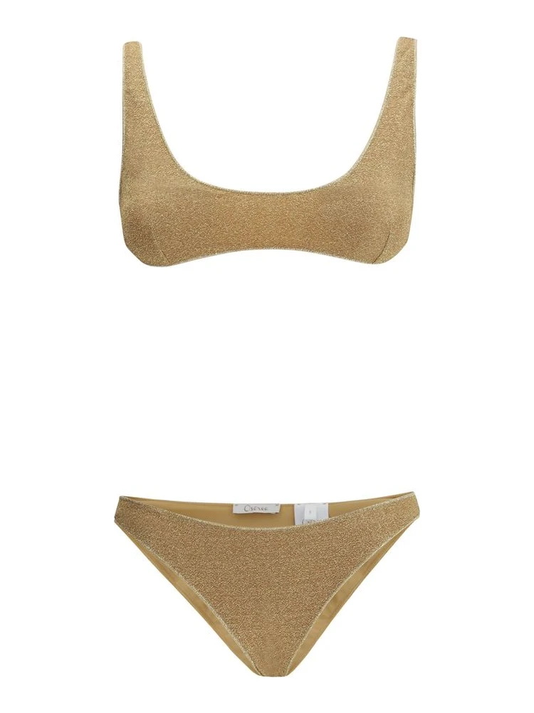 Gold Polyamide One-Piece Swimsuit