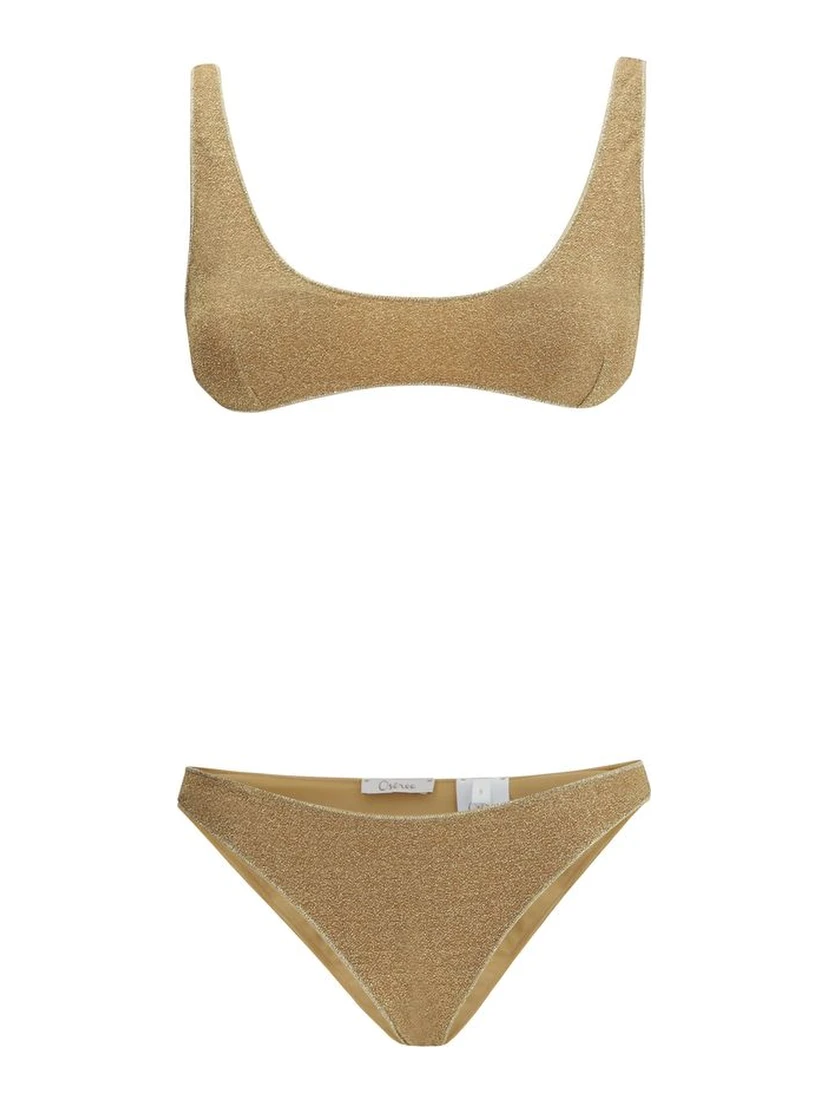 Gold Polyamide One-Piece Swimsuit