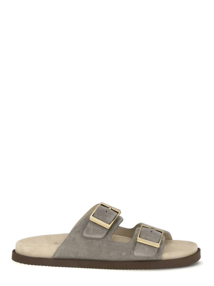 Gray Calf Leather Bos Taurus Sandals