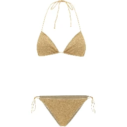 Gold Elastane Bikini