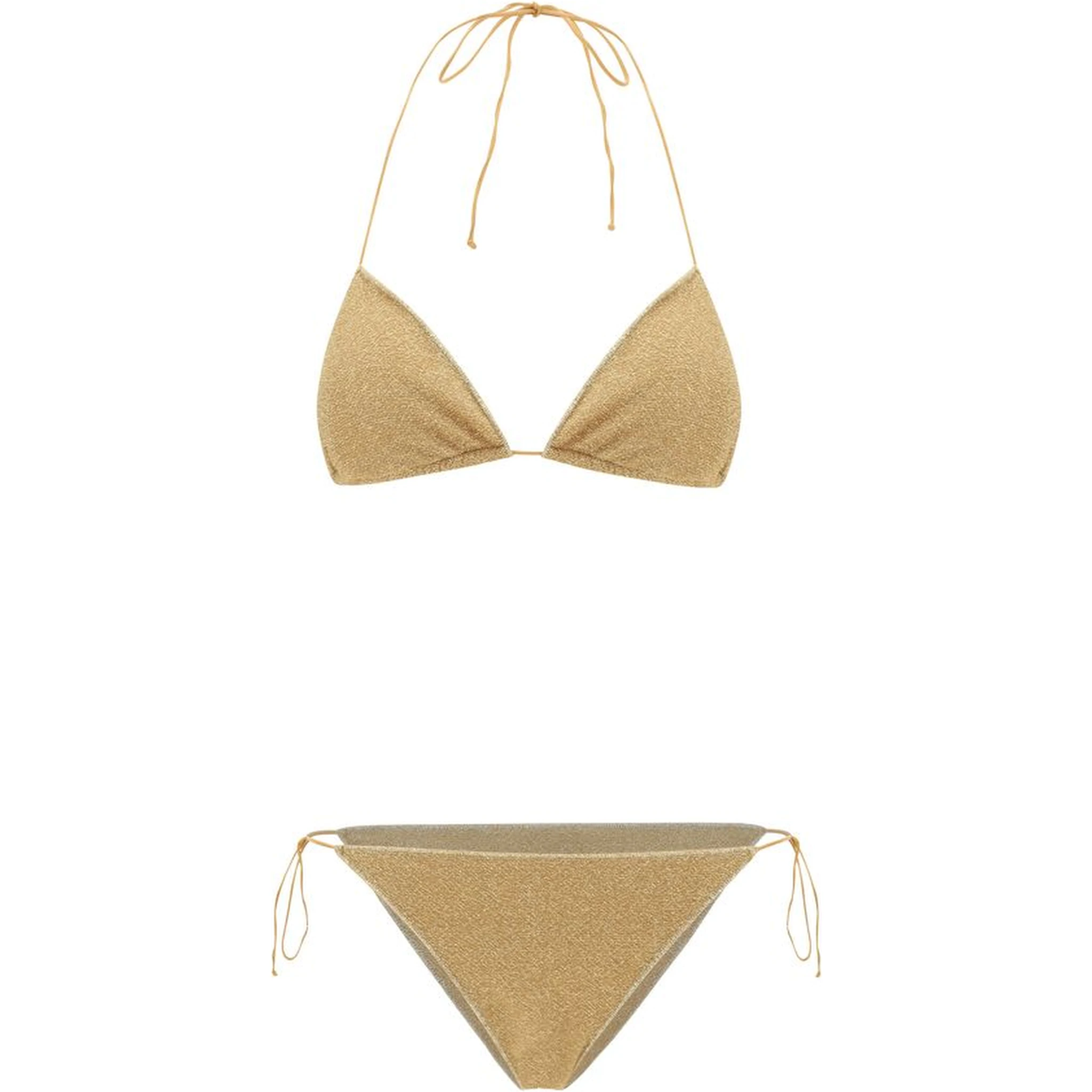 Gold Elastane Bikini