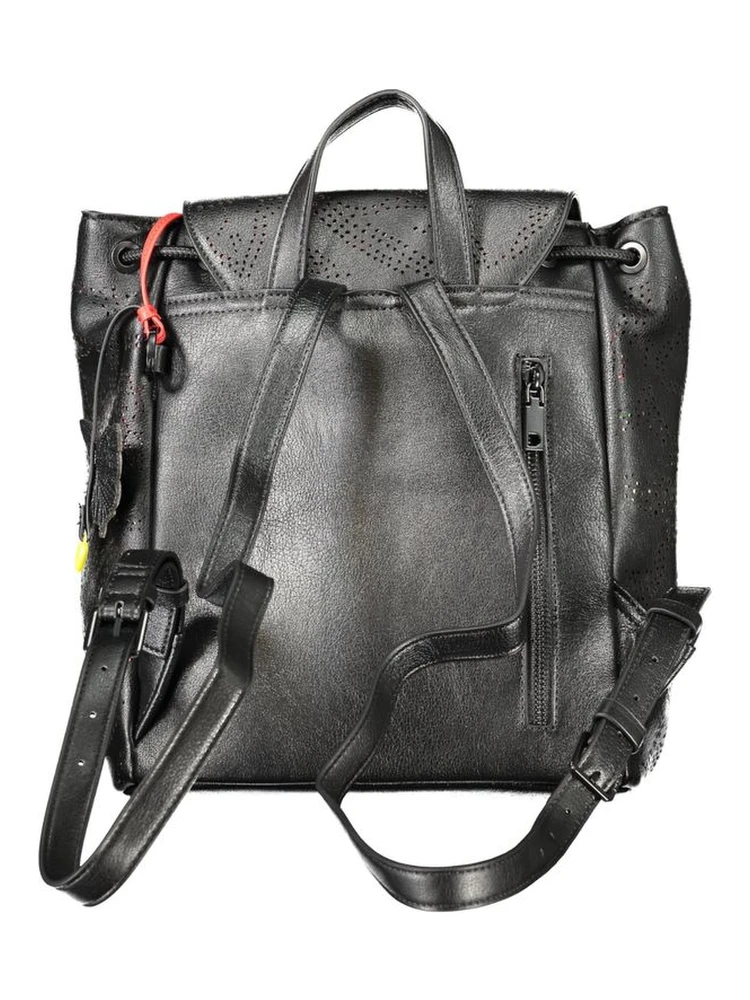 Black Polyurethane Women's Mini Backpack alternative