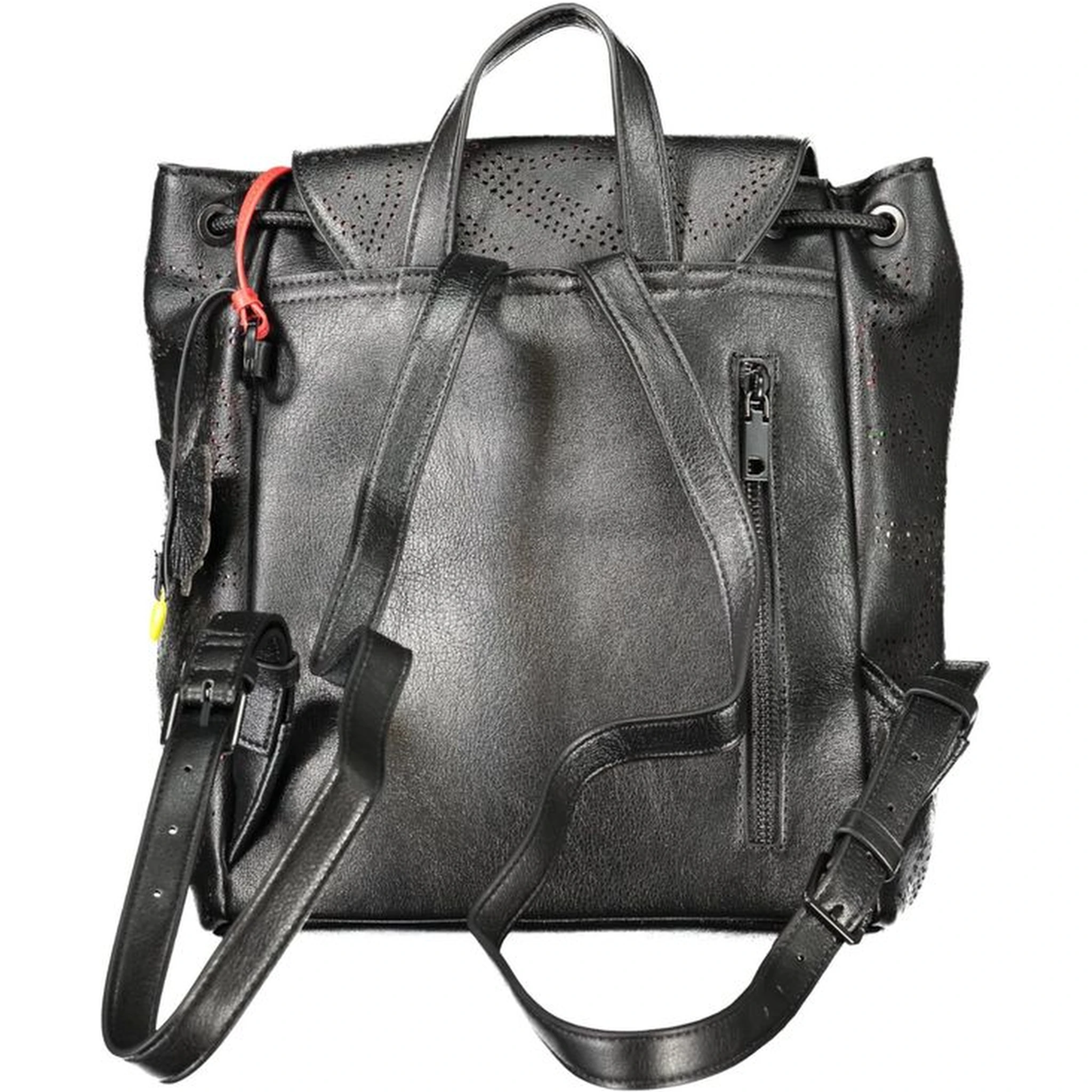 Black Polyurethane Women's Mini Backpack