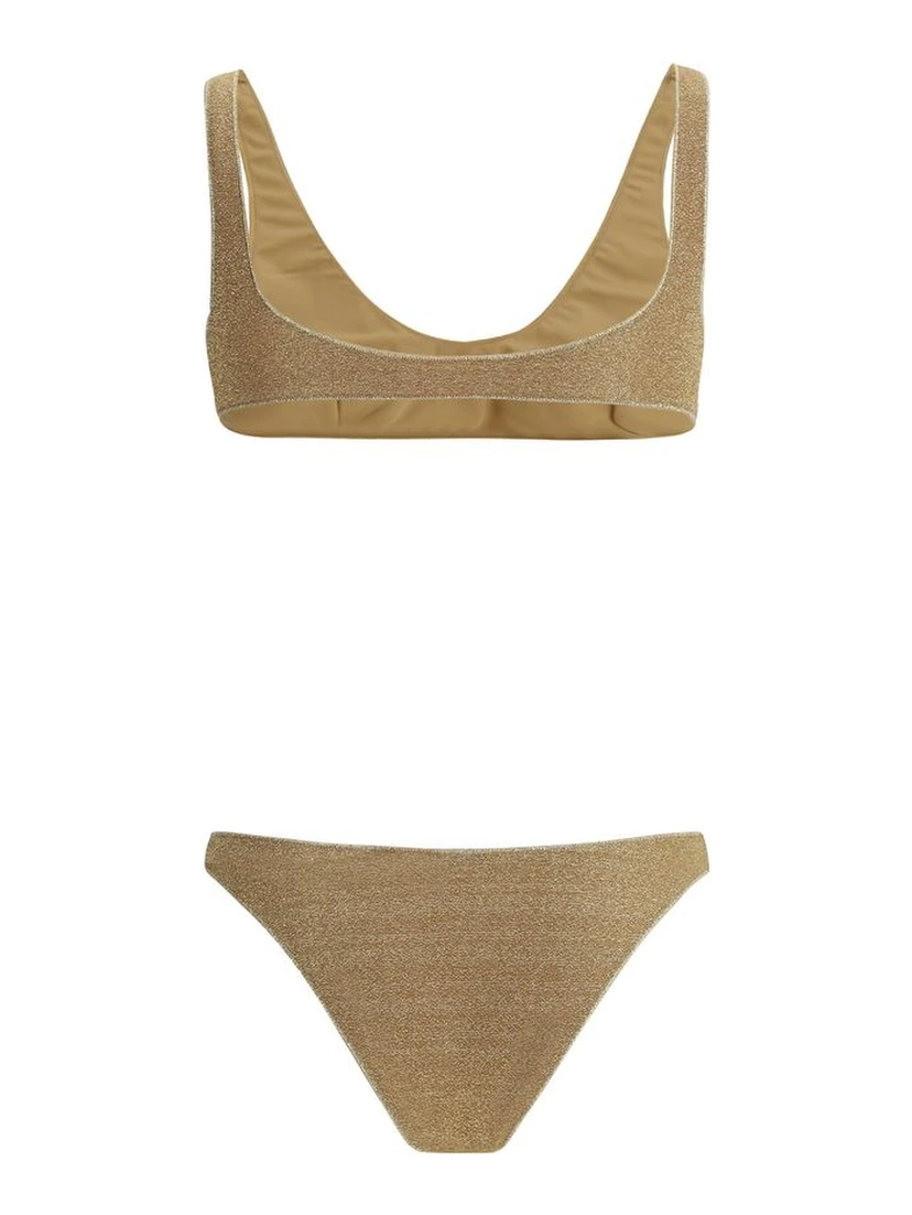 Gold Polyamide One-Piece Swimsuit