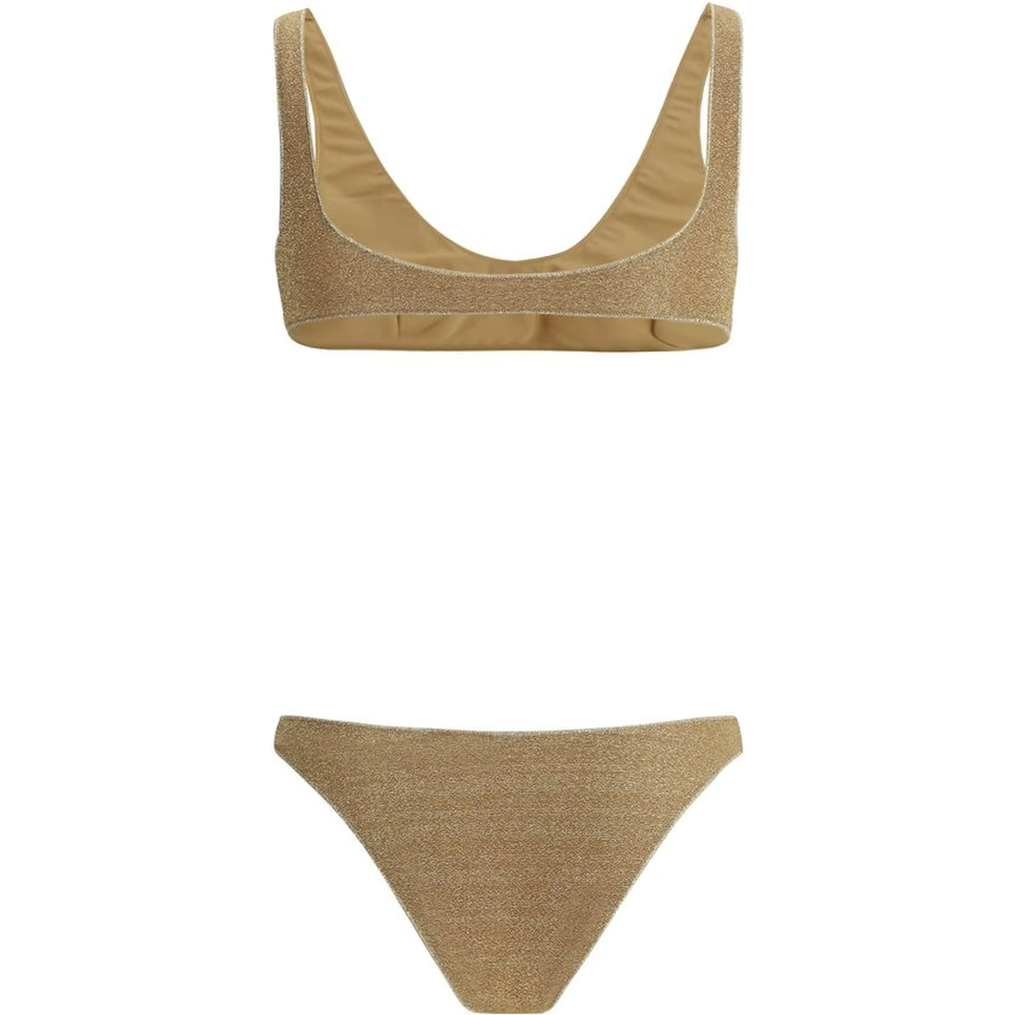 Gold Polyamide One-Piece Swimsuit