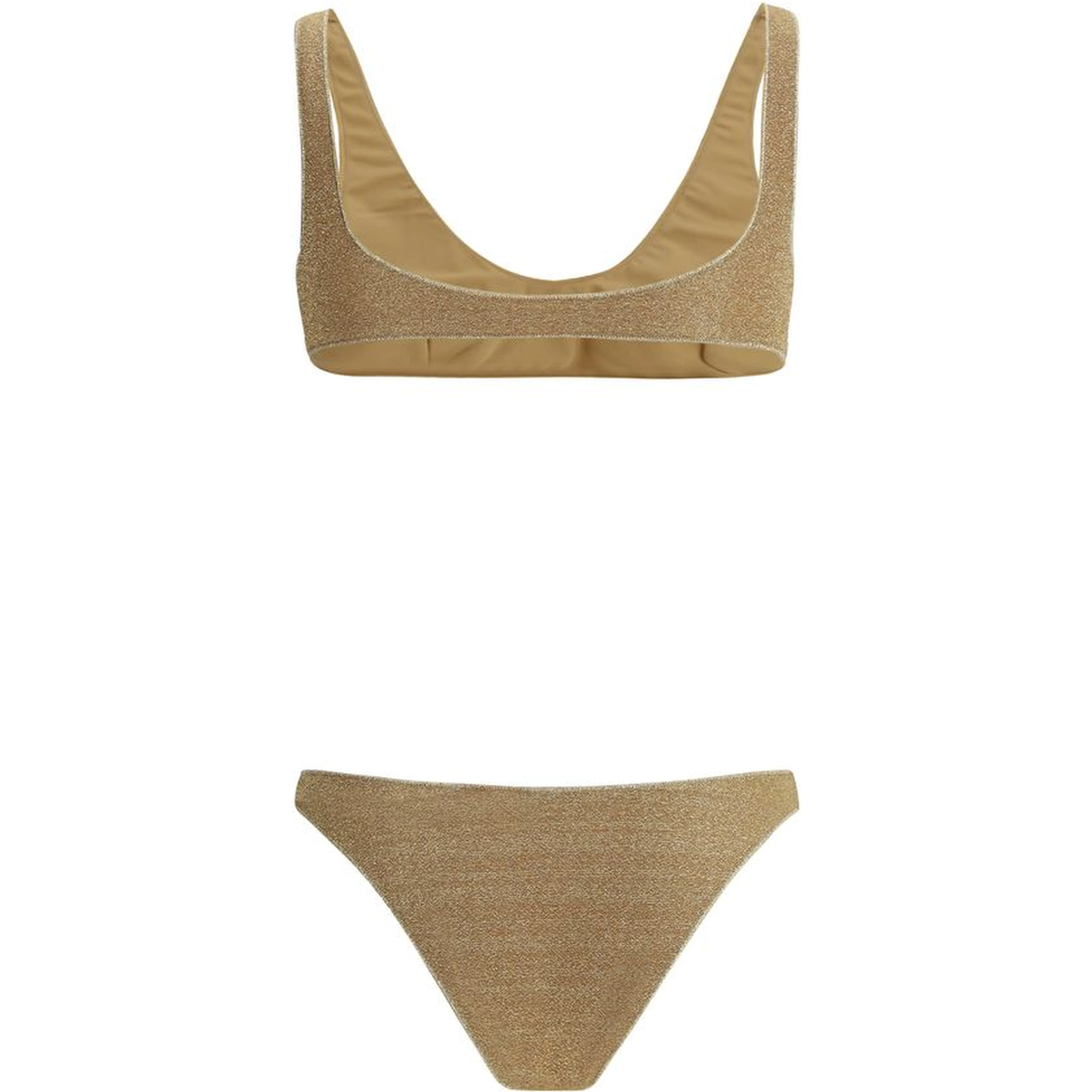 Gold Polyamide One-Piece Swimsuit