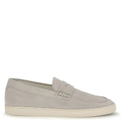 Beige Calf Leather Bos Taurus Slip-On Loafers