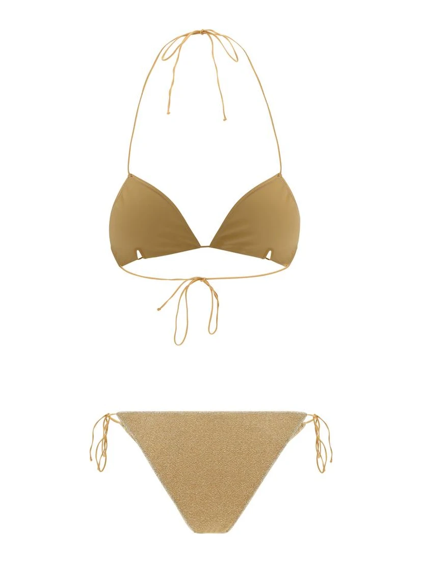 Gold Elastane Bikini