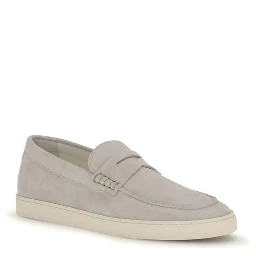 Beige Calf Leather Bos Taurus Slip-On Loafers