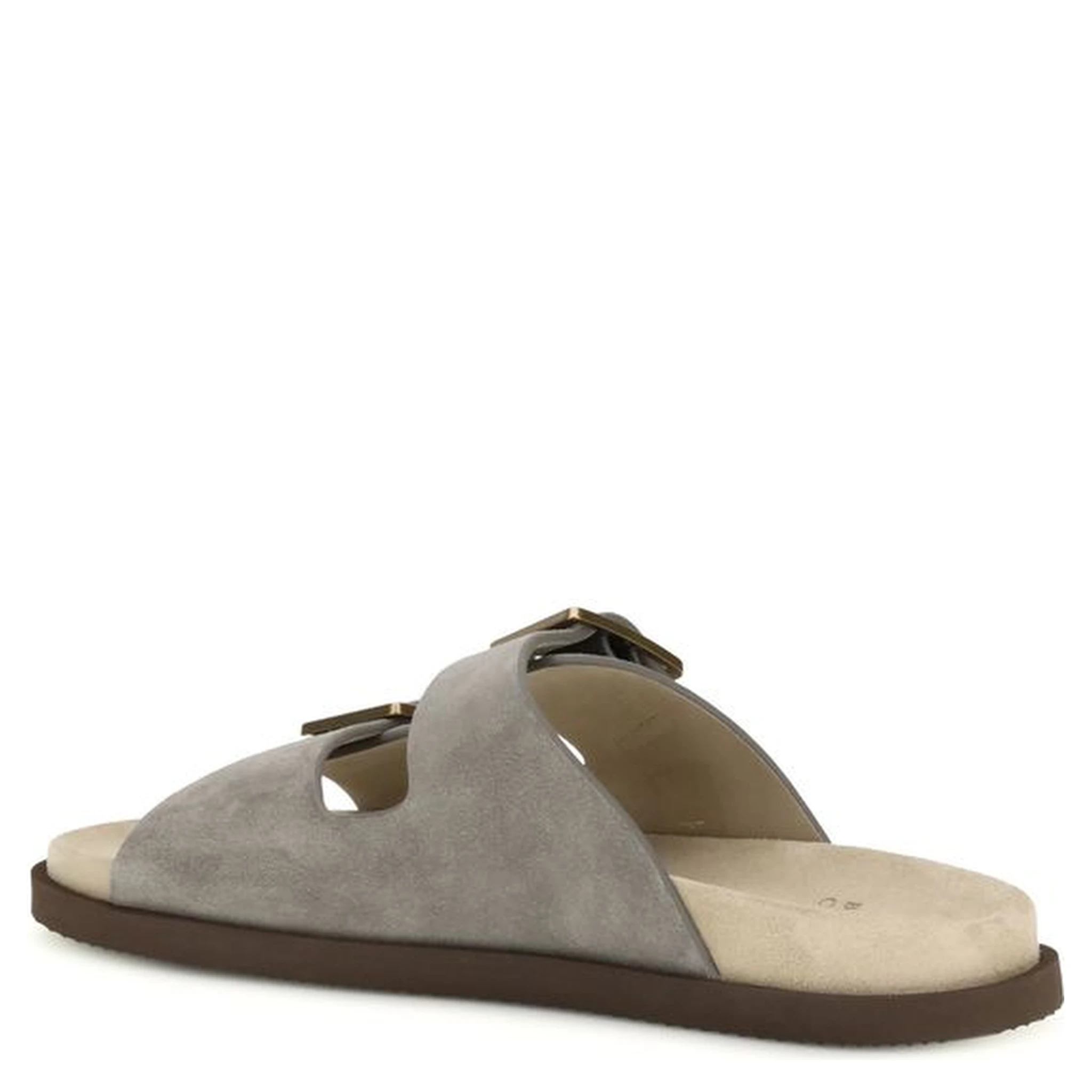 Gray Calf Leather Bos Taurus Sandals