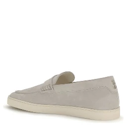 Beige Calf Leather Bos Taurus Slip-On Loafers