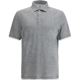 Gray Cotton Polo Shirt