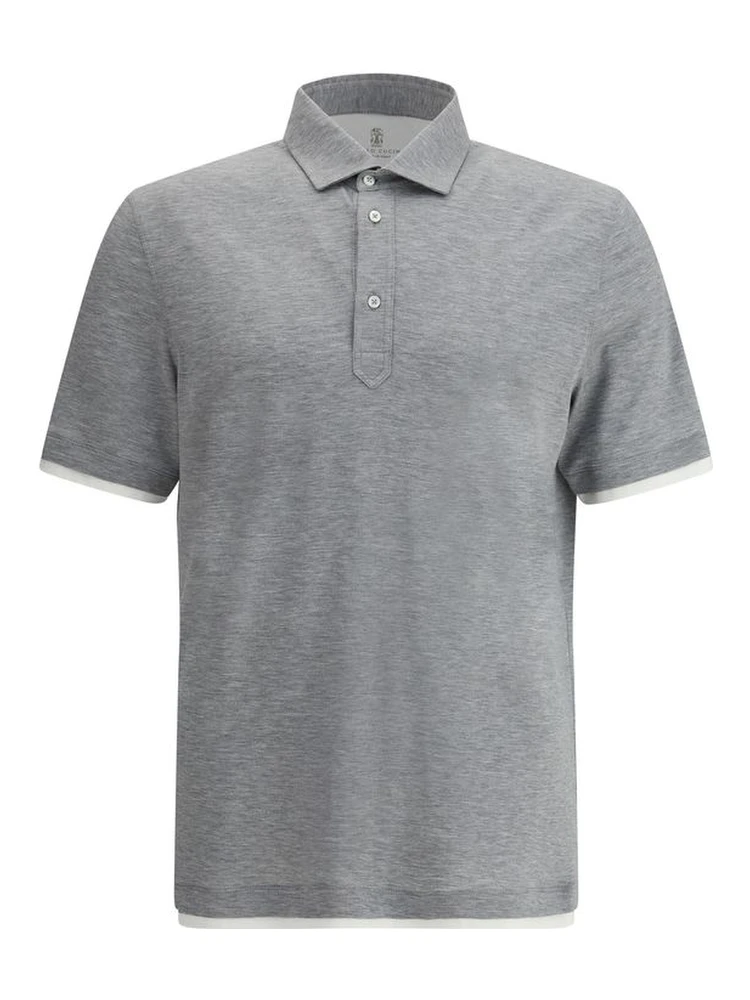 Gray Cotton Polo Shirt