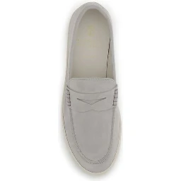 Beige Calf Leather Bos Taurus Slip-On Loafers