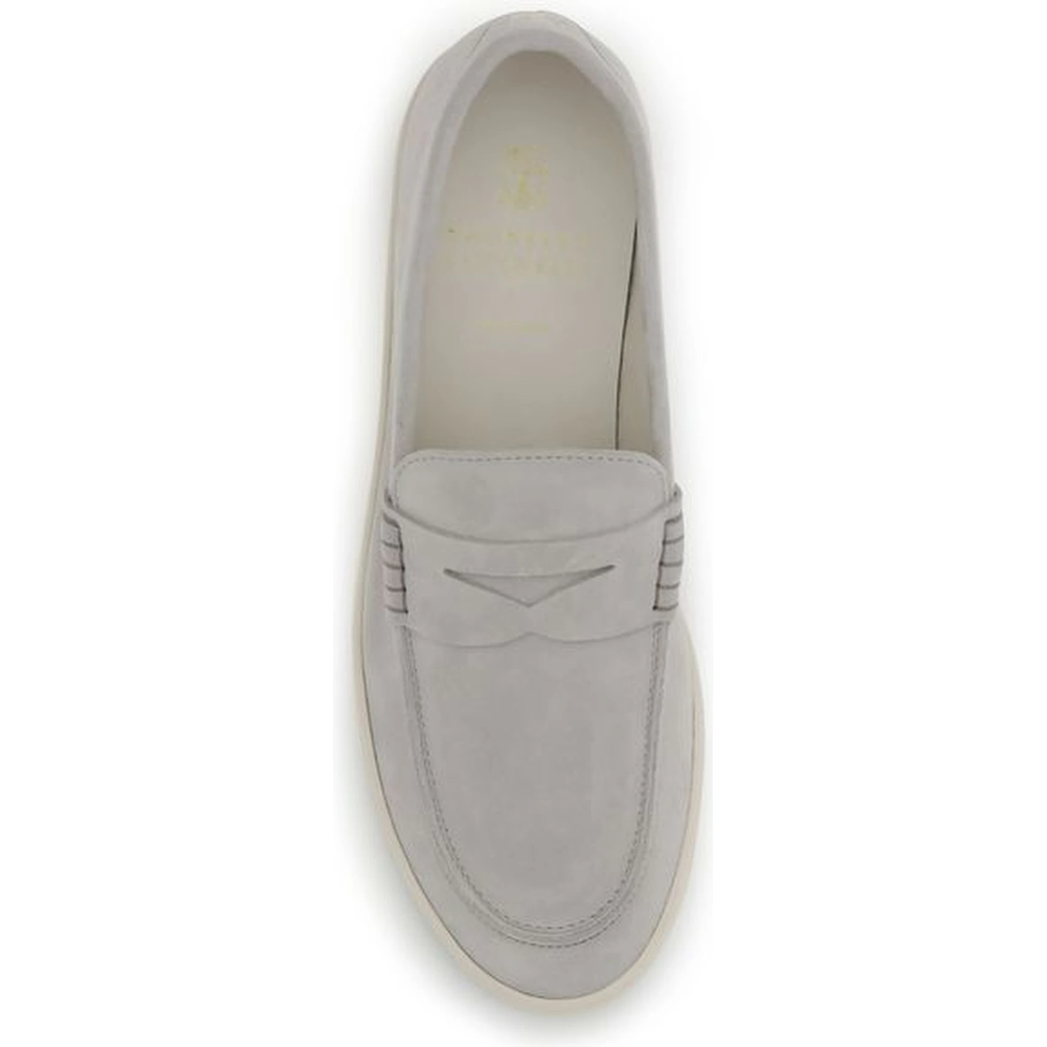 Beige Calf Leather Bos Taurus Slip-On Loafers