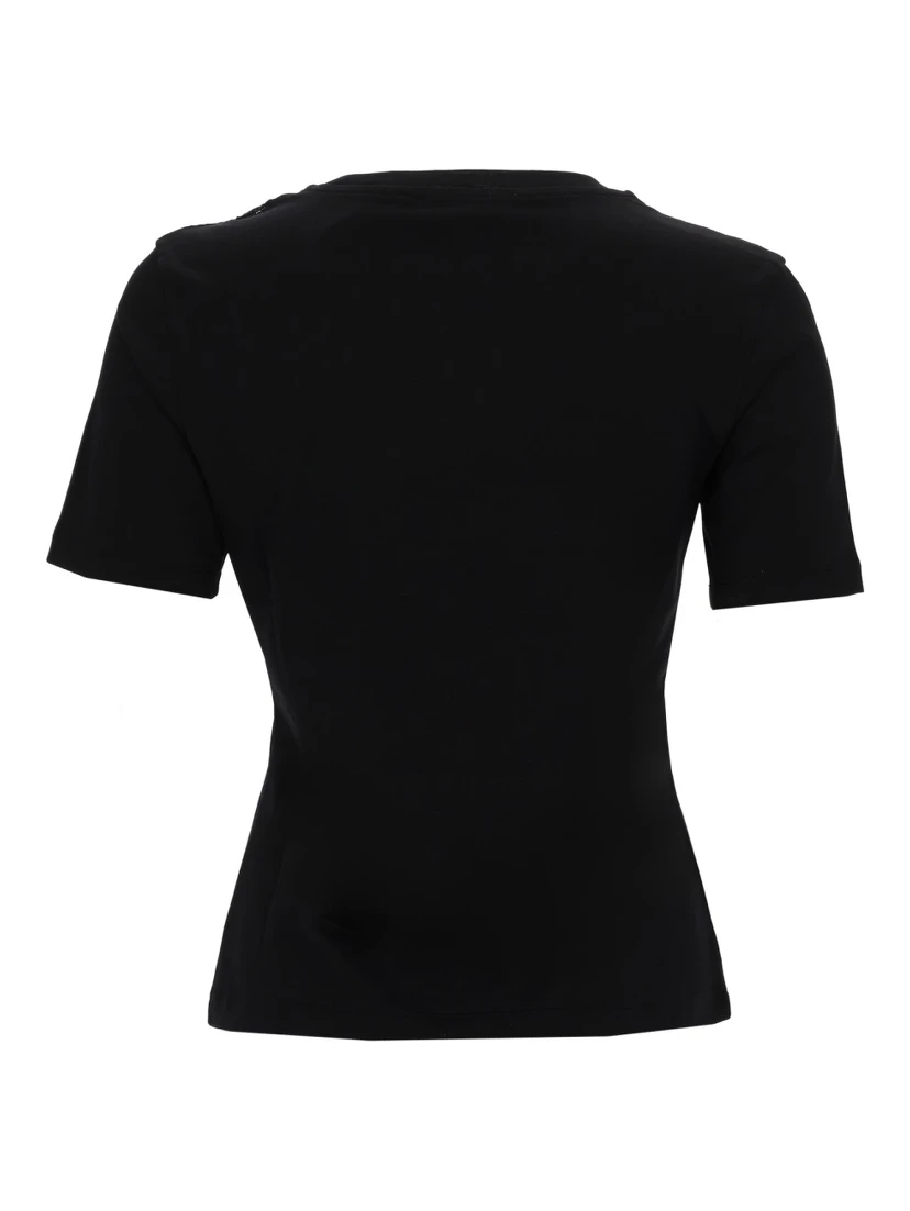 T-SHIRT WITH BOW AND LACE INSERTS