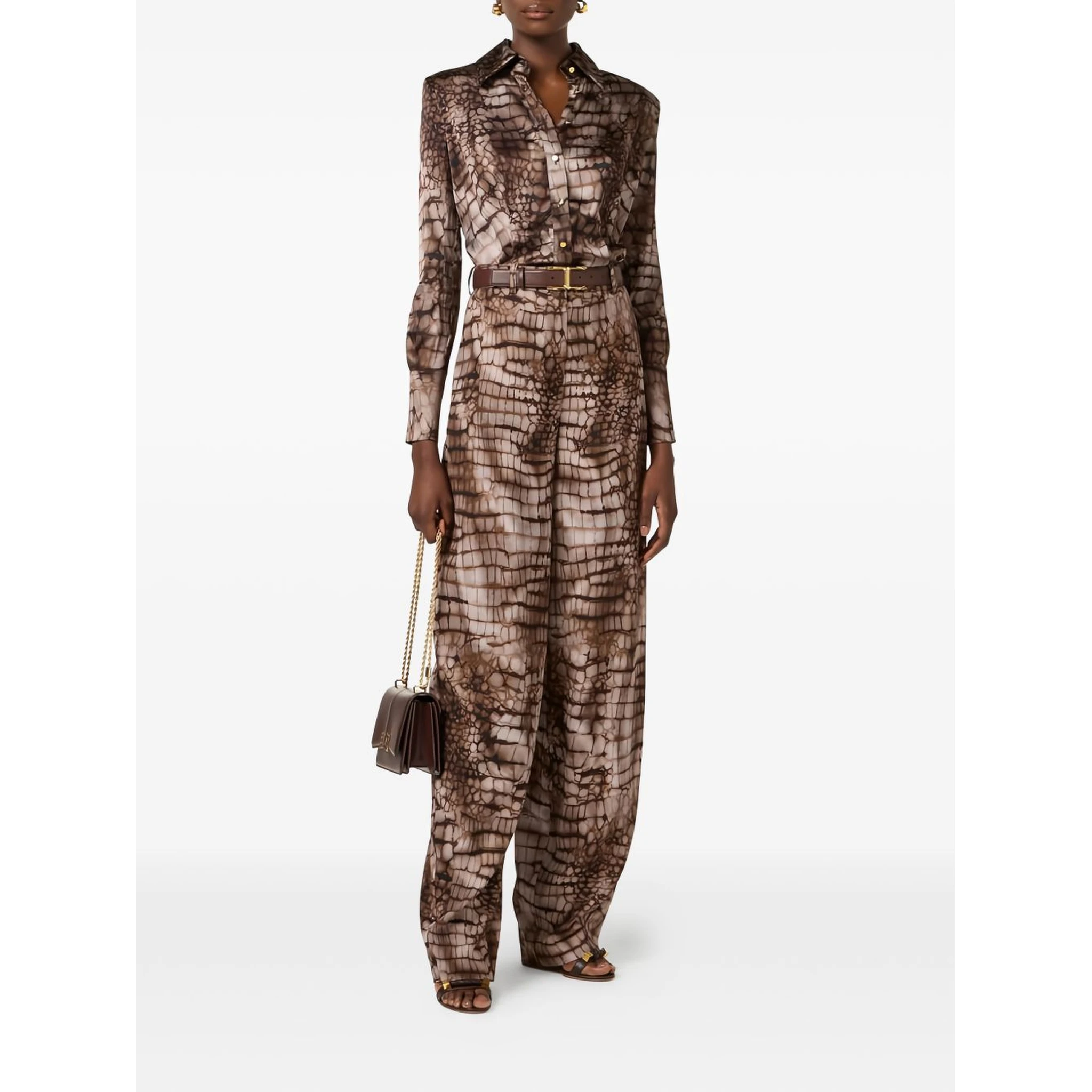 Elisabetta Franchi Shirts Brown