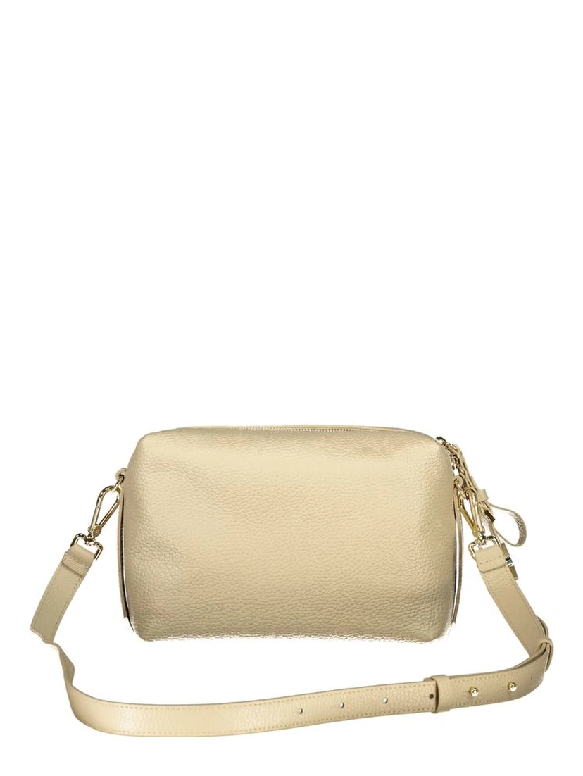 Beige Leather Women Handbag