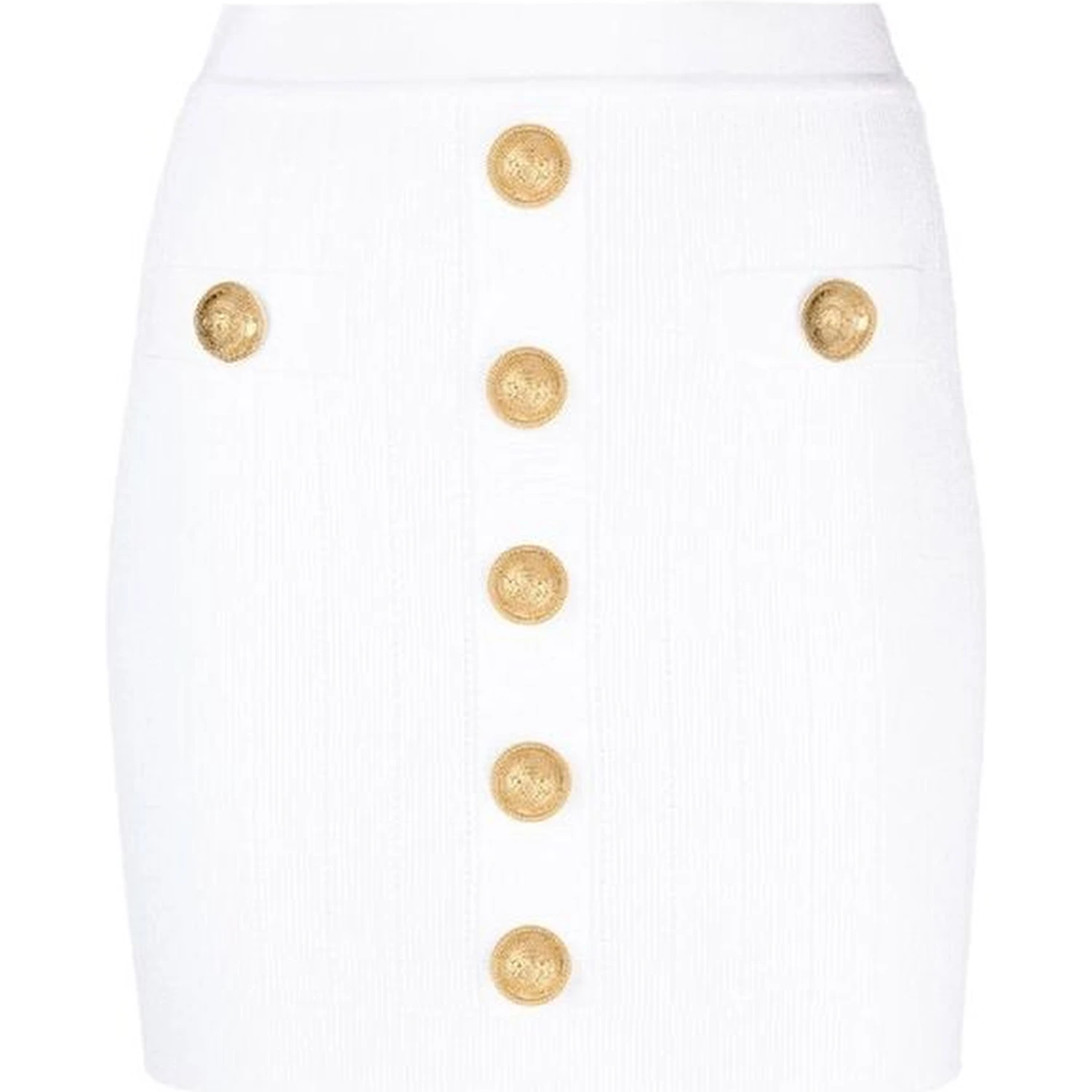 White Polyester Mini Skirt