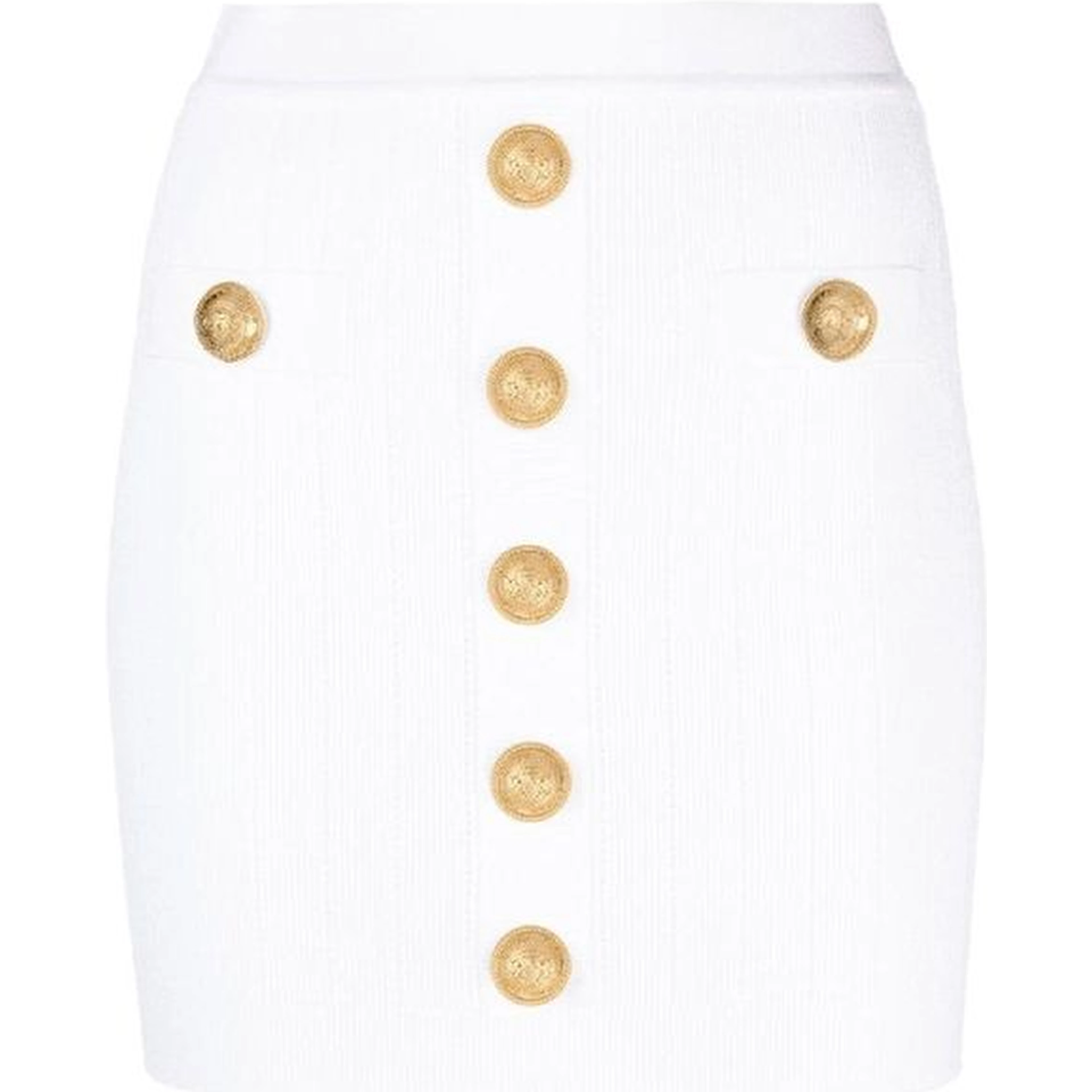 White Polyester Mini Skirt
