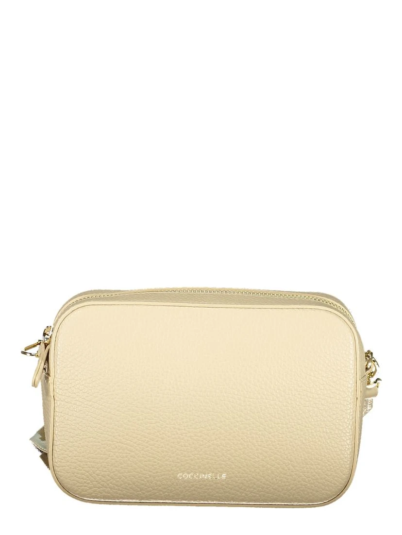 Beige Leather Women Handbag