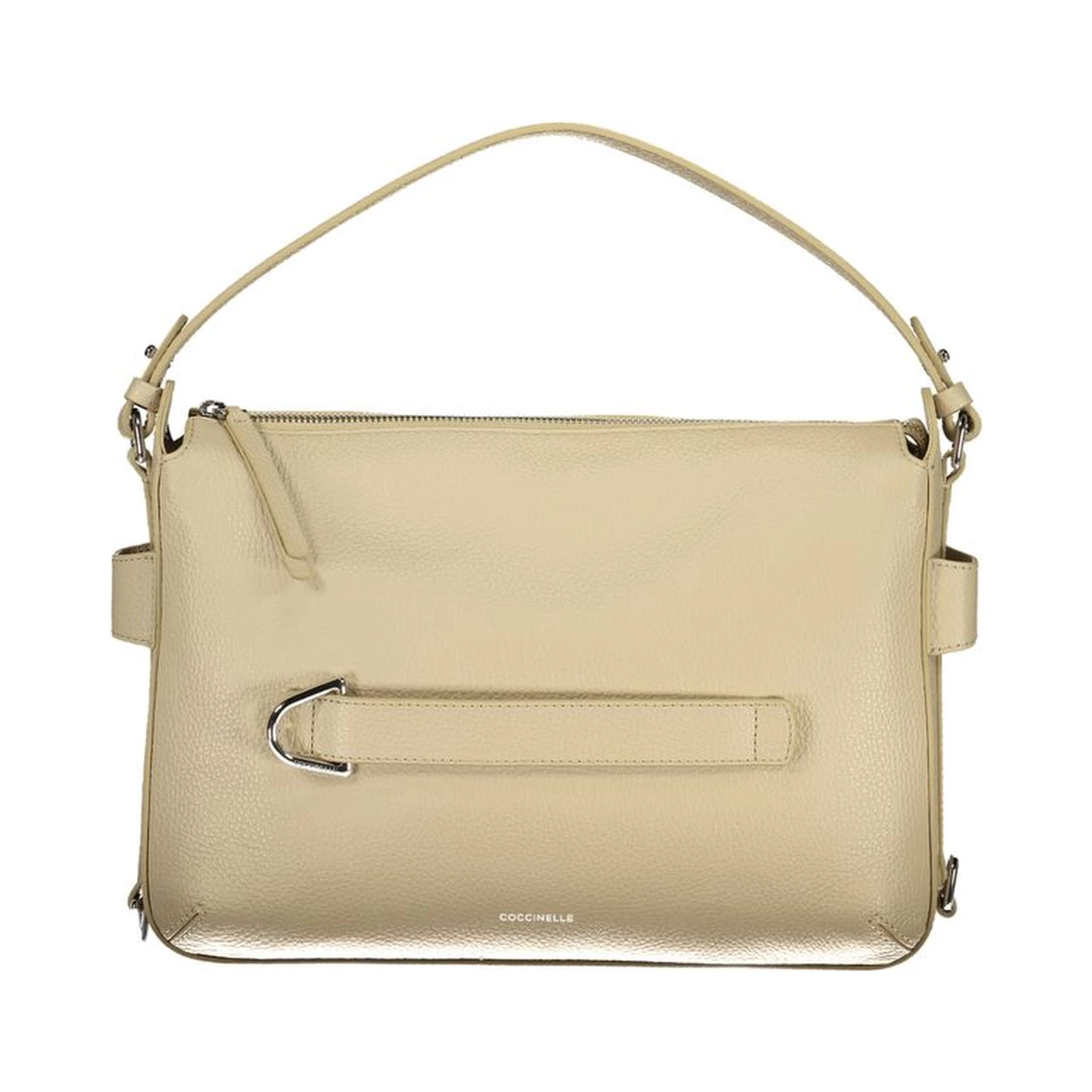 Beige Leather Women Handbag