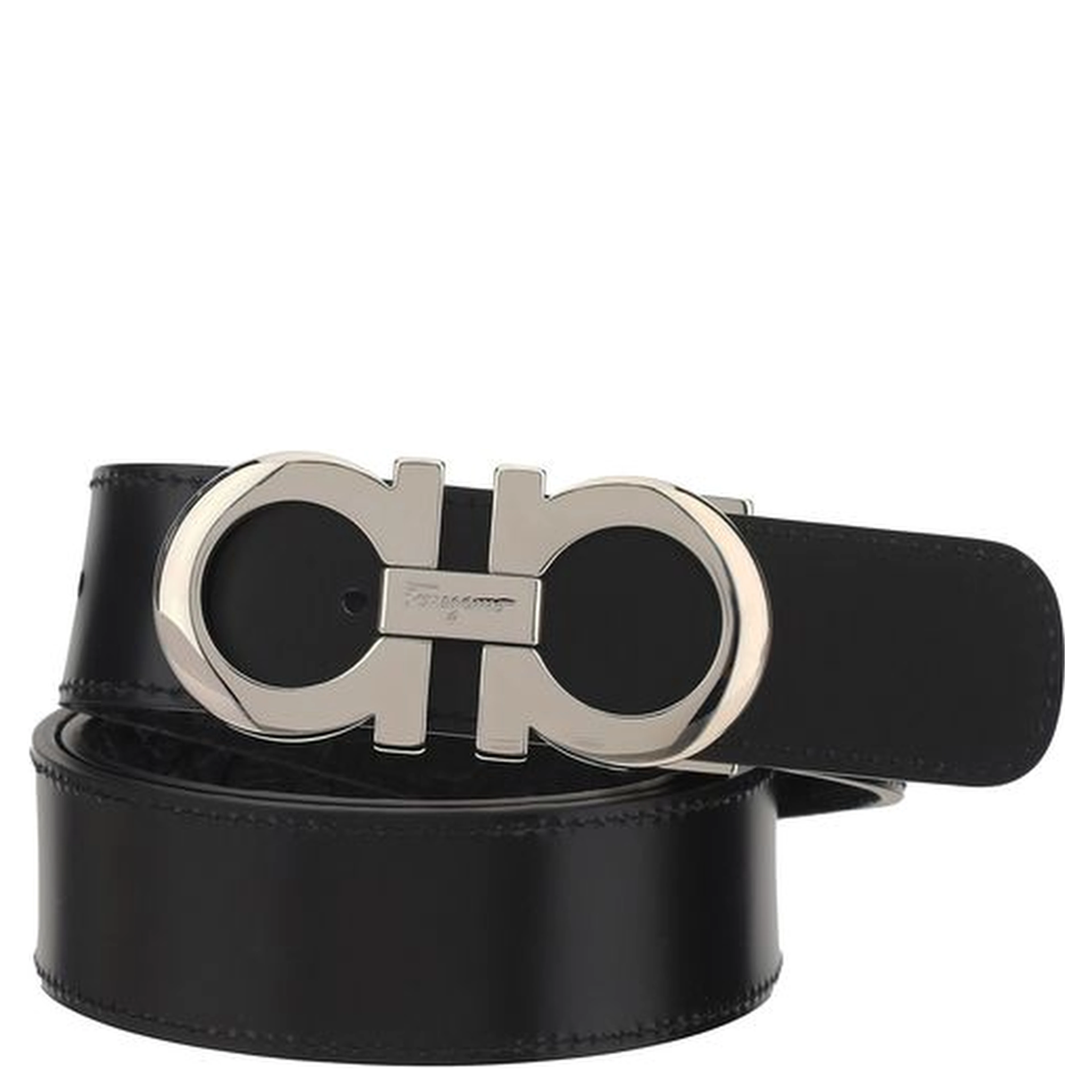 Black Calf Leather Bos Taurus Belt