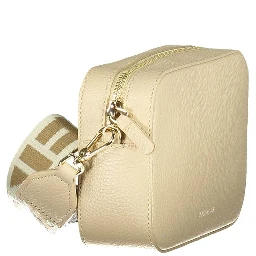 Beige Leather Women Handbag