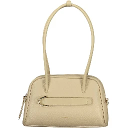 Beige Leather Women Handbag
