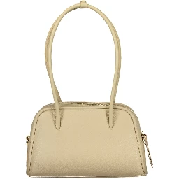 Beige Leather Women Handbag