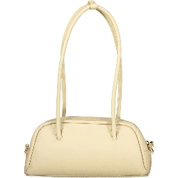 Beige Leather Women Handbag