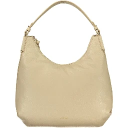 Beige Leather Women Handbag