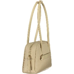 Beige Leather Women Handbag
