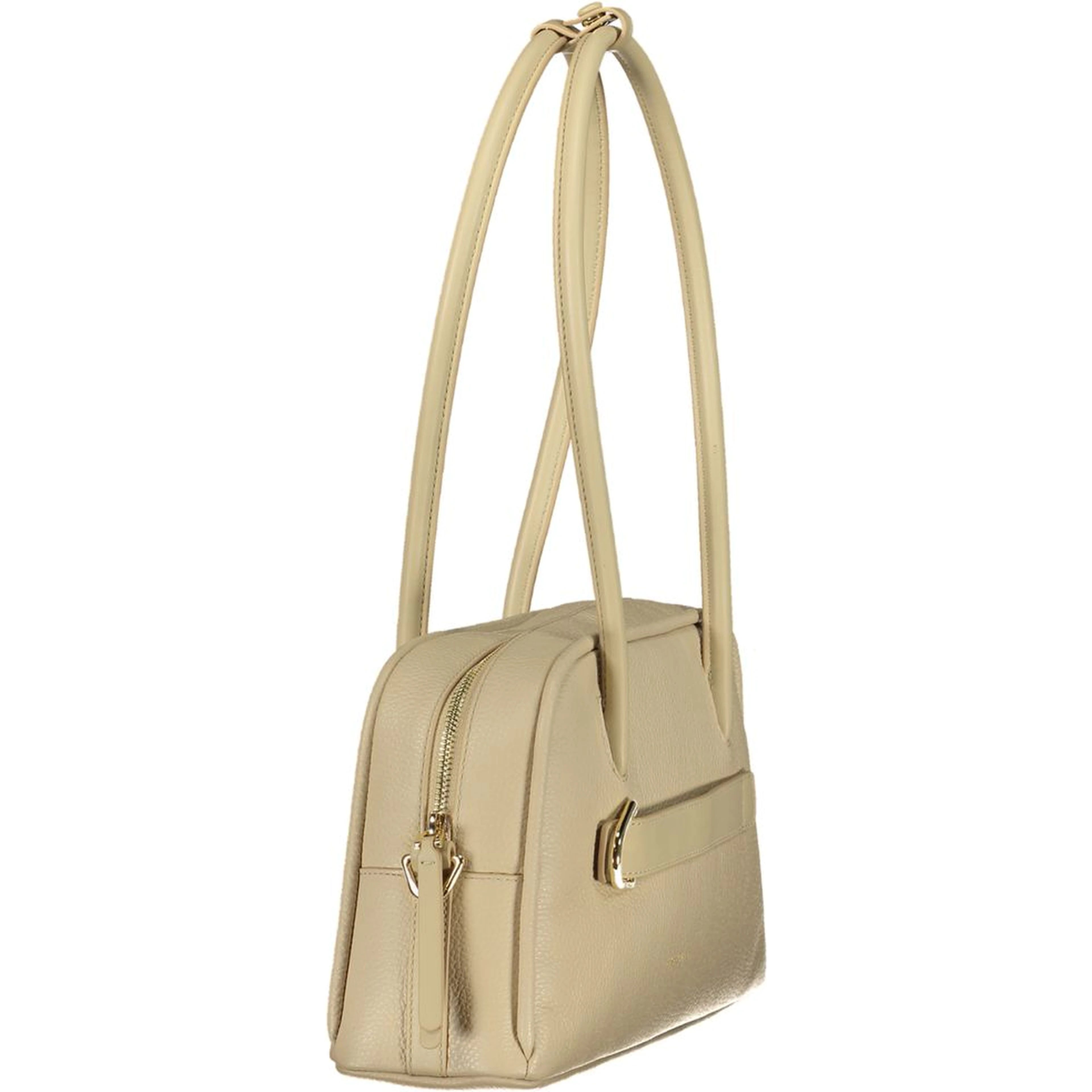 Beige Leather Women Handbag