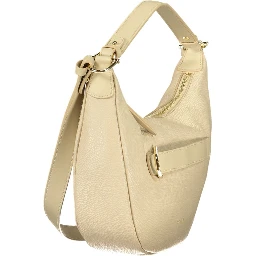 Beige Leather Women Handbag