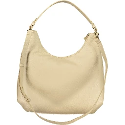 Beige Leather Women Handbag